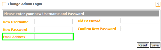 Fig. 2 - New Change Admin Login Page