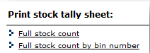 Fig.5 This shows the full stock by bin number link