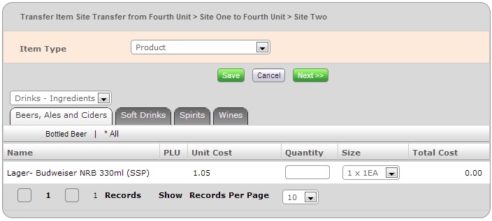 Fig 06 - Site Transfer Selecting Products