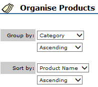 Fig 05 -  Recommended Product Group & Sort By Settings