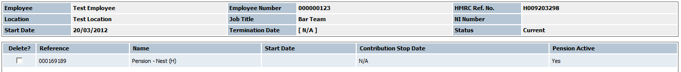 Employee Pension Record
