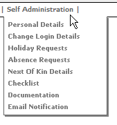 Fig. 2 - Self administration drop down