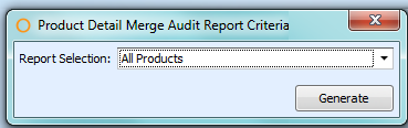 Product Detail Merge Audit Report Criteria
