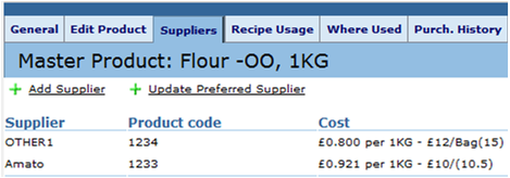 Fig. 1 The link to update preferred supplier is in Suppliers.