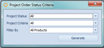 Project Order Status Report Criteria