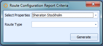 Route Configuration Report Criteria