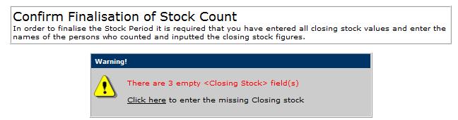 Fig.10 this shows the alert for empty closing fields