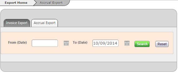 Fig 4 - Invoice Export Pop-up Screen
