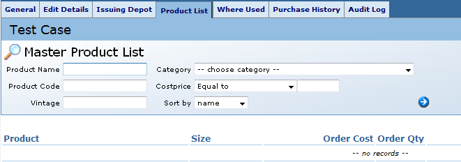 Fig.1 This shows the product list against a specific supplier