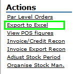 Fig 13 - Export to Excel Link