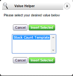 Fig 3 – Available Stock Count Template List