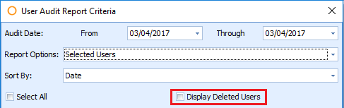 Display deleted users