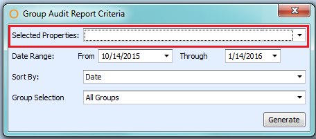 Group Audit Report Criteria at Central Purchasing
