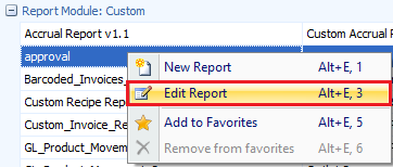 Edit custom reports