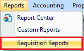 Requisition Reports drop down